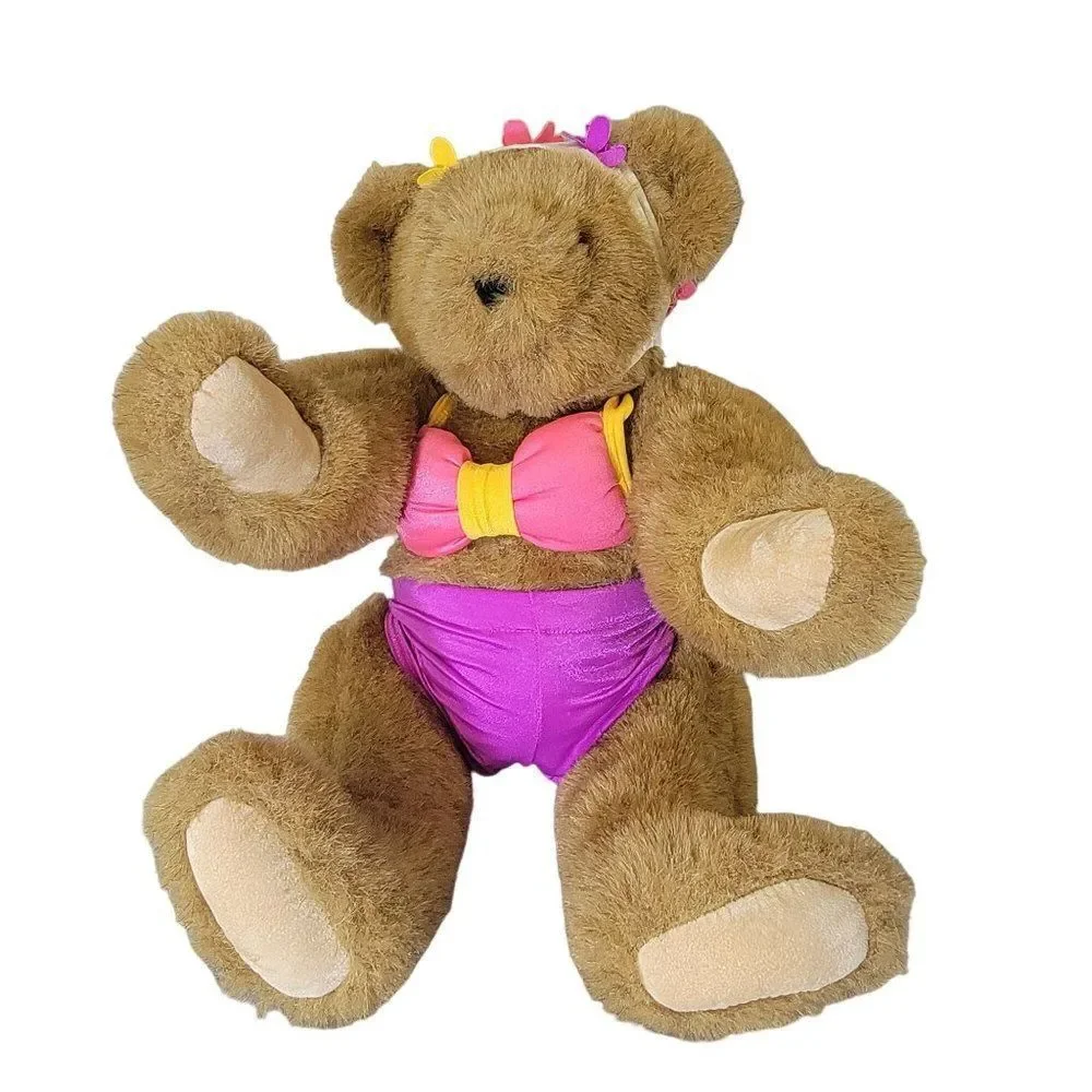 The Vermont Teddy Bear Company Jointed Bear with Bikini and Swim‎ Cap Vintage